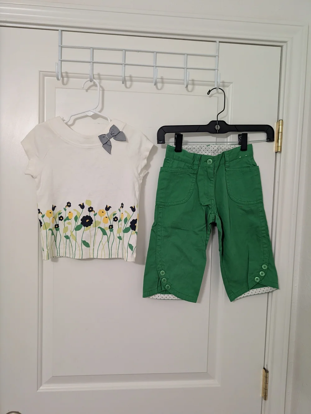 Gymboree Prep Club Girls Size 4 Floral Top Green Capri Pants Outfit Y2K